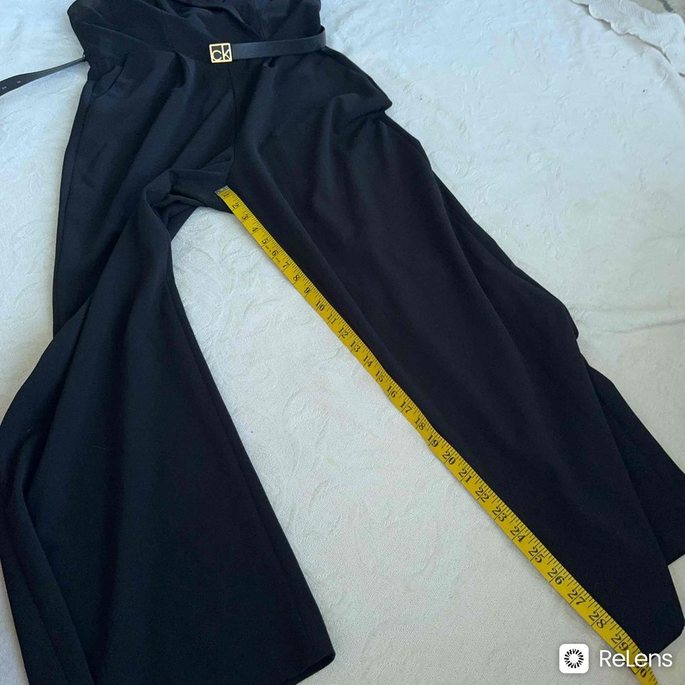 Calvin Klein Sleeveless Jumpsuit Black 12P w Waist Belt Back Zipper